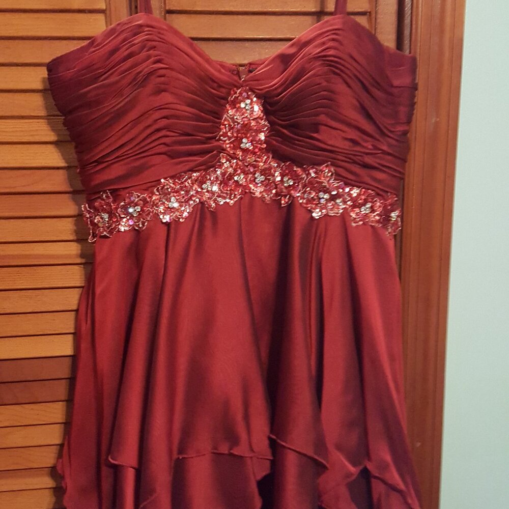 Camille La Vie Red Spaghetti Strap Size 14 Short Dress